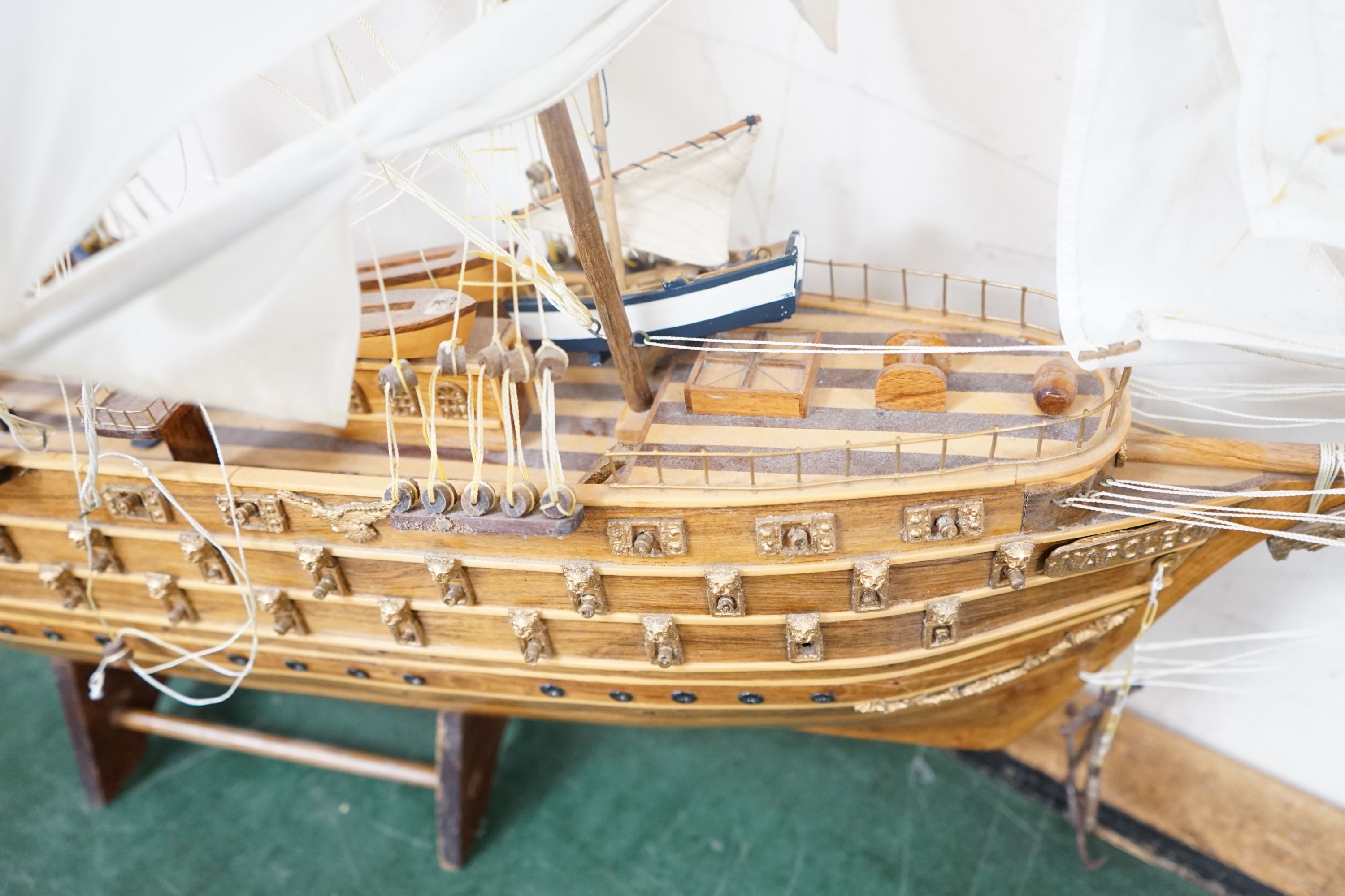 A large model of a ship titled ‘Napoleon’, 99cm